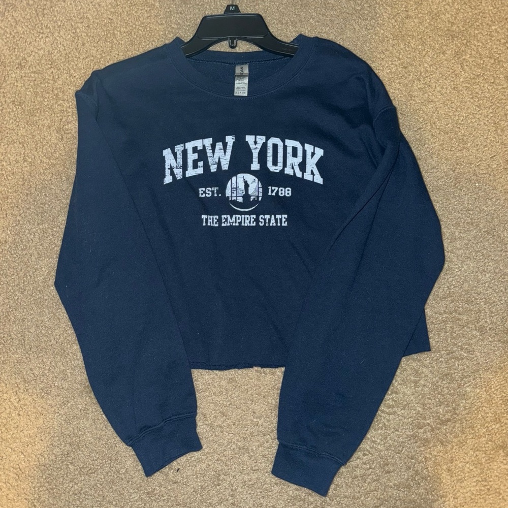 Men’s Blue Cropped Crewneck